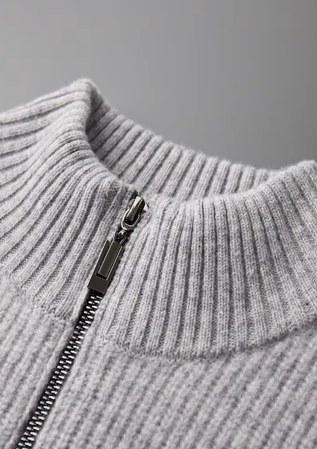 Pure Extra-Fine Merino Wool Ribbed Cardigan