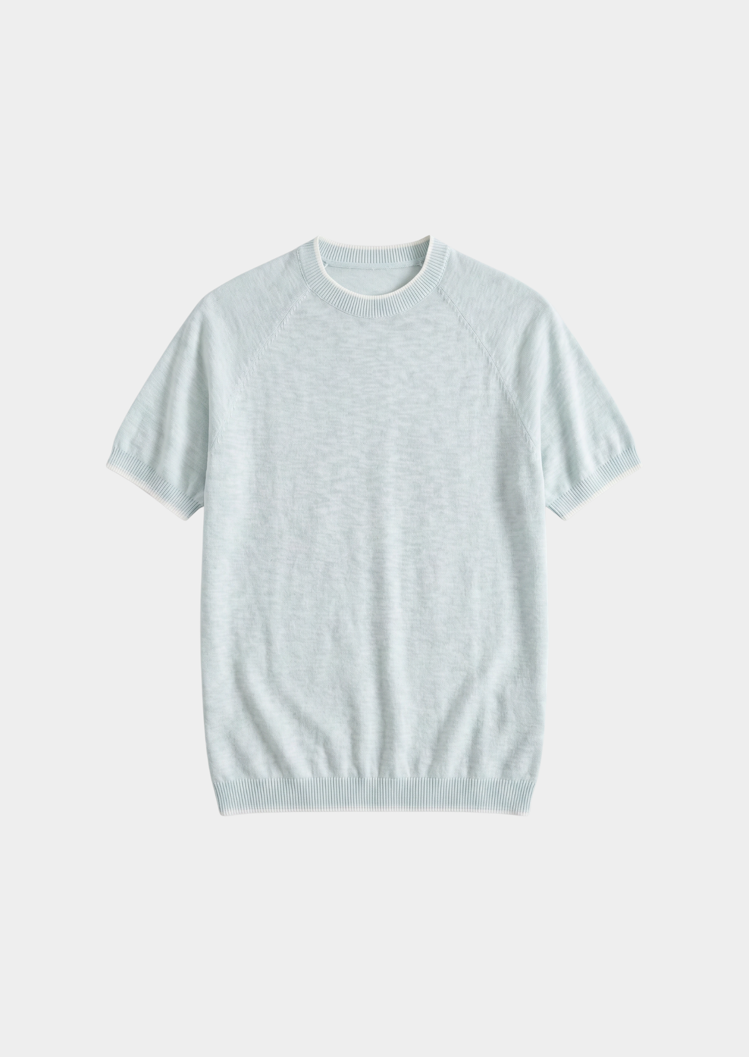 Capri Ice Blue Linen Contrast T-Shirt