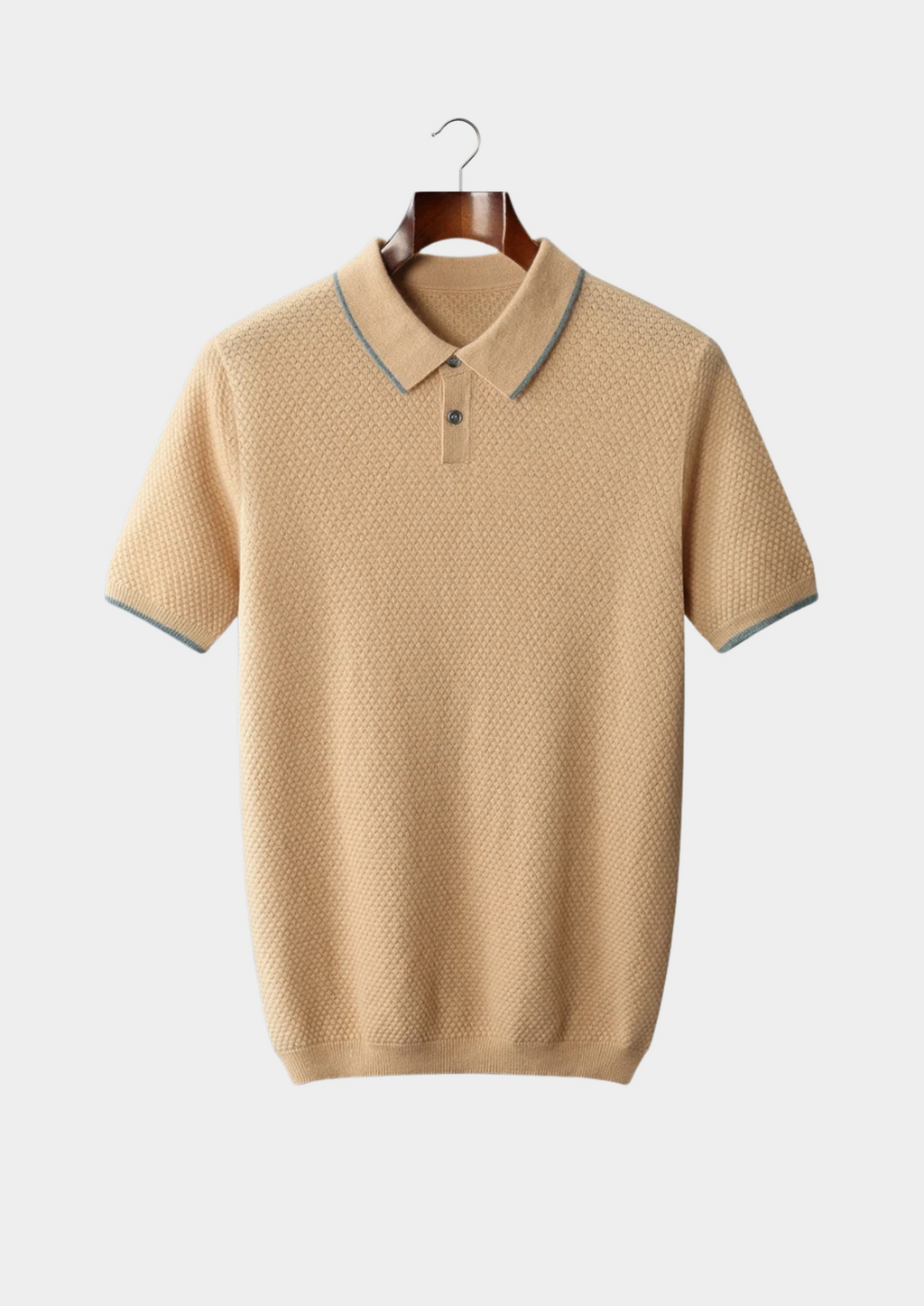Premium Cashmere Mustard Two-Tone Polo