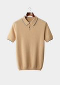 Premium Cashmere Mustard Two-Tone Polo