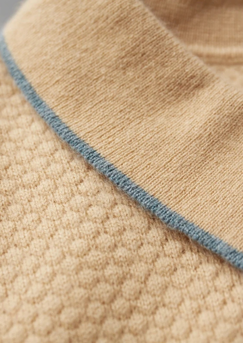 Premium Cashmere Mustard Two-Tone Polo