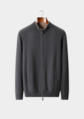 Pure Cashmere Dark Gray Dual Zip Cardigan