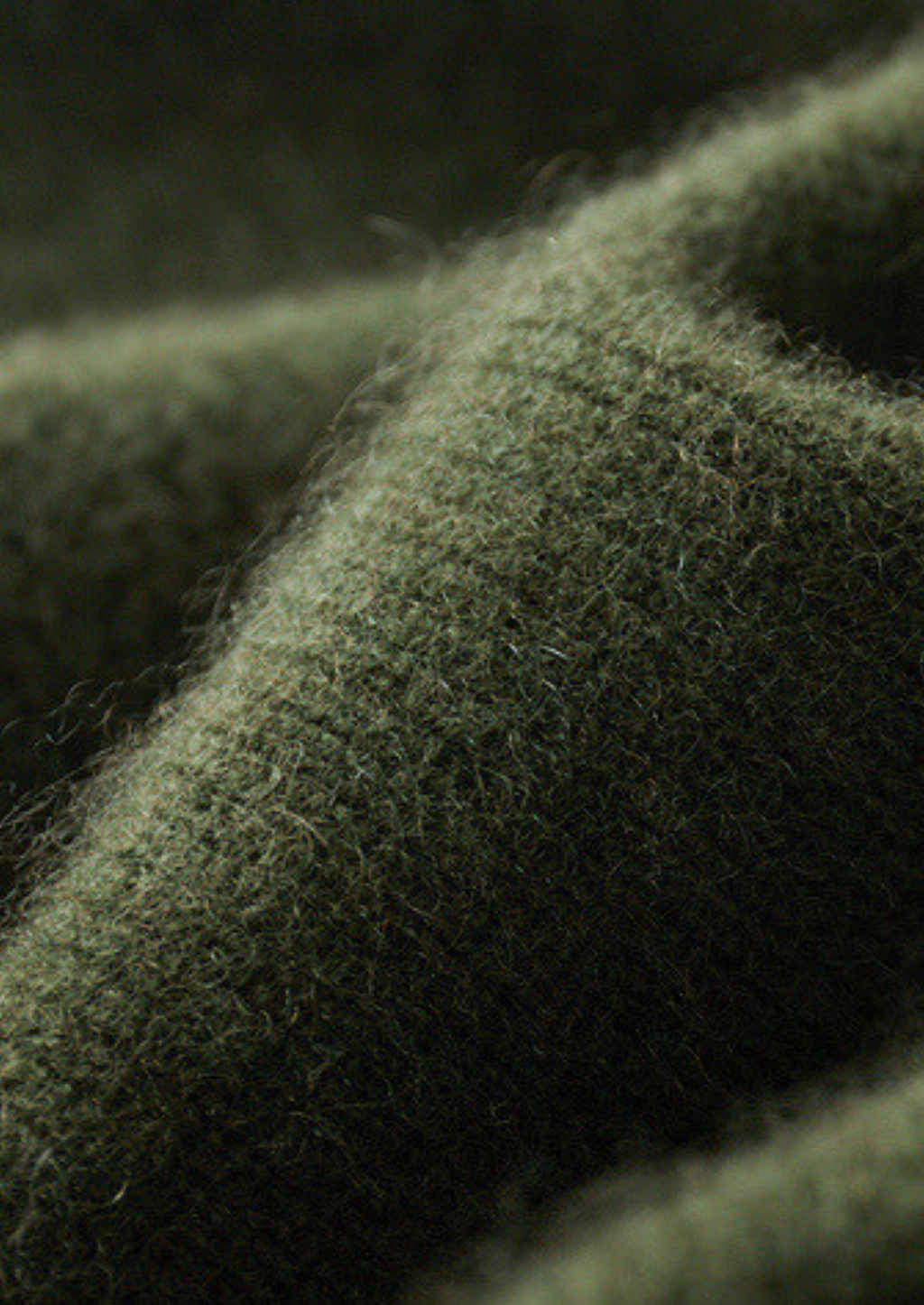 Pure Cashmere Olive Ribbed Half Zip