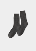 Dark Gray Ultra-Soft Ribbed Merino Wool Socks
