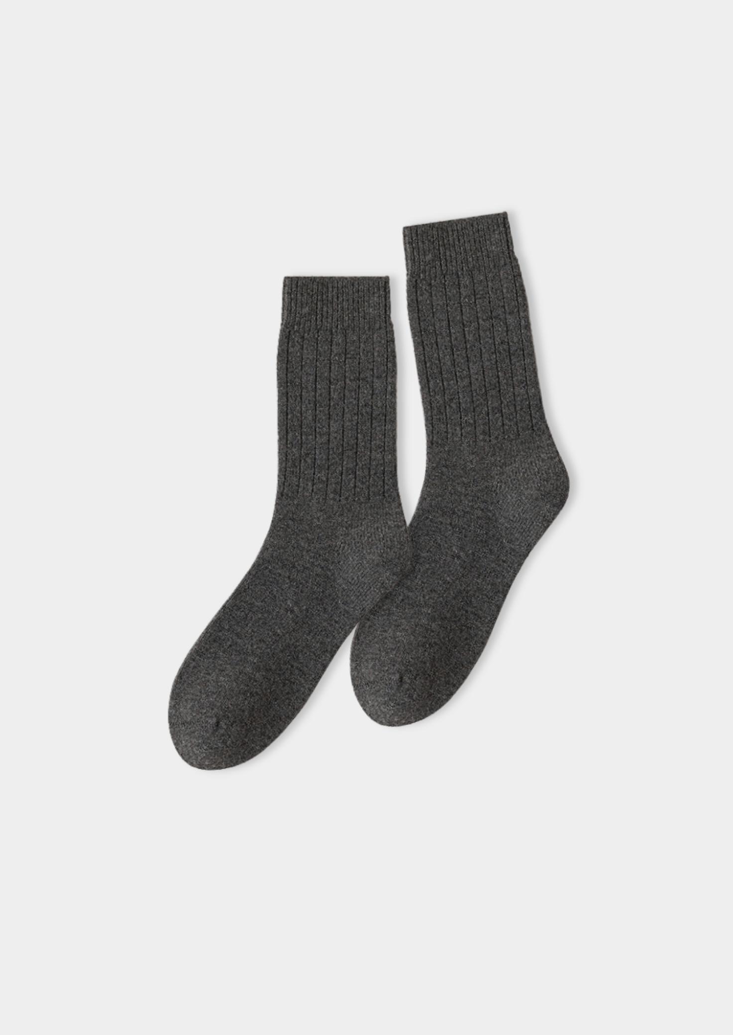 Dark Gray Ultra-Soft Ribbed Merino Wool Socks