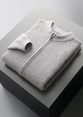 Pure Extra-Fine Merino Wool Ribbed Zip Cardigan