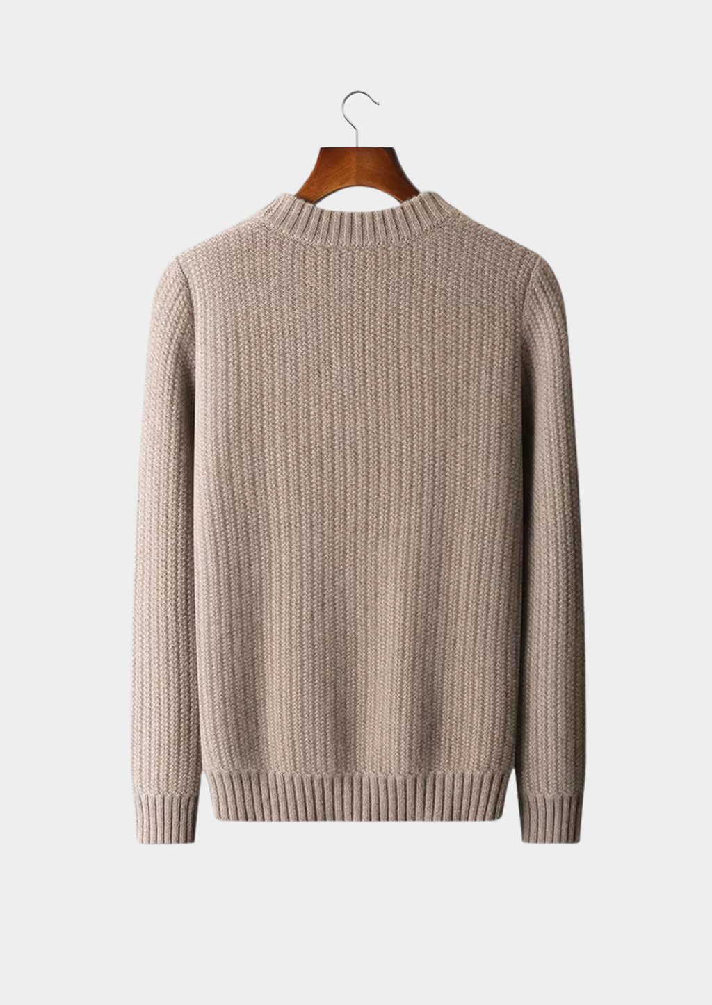 Pure Cashmere Beige Heavyweight Crewneck