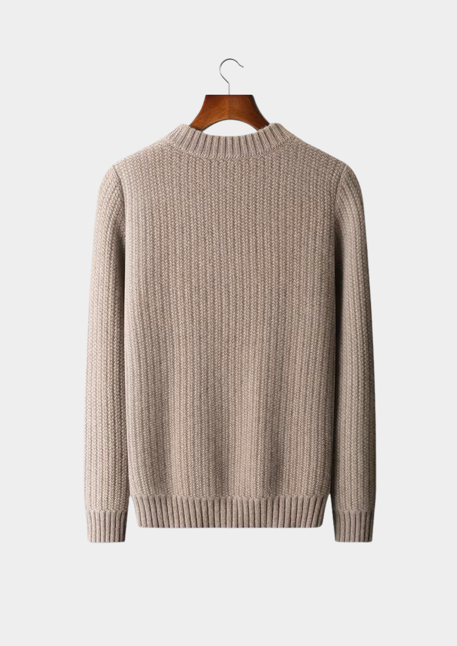 Pure Cashmere Beige Heavyweight Crewneck