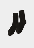 Black Ultra-Soft Ribbed Merino Wool Socks