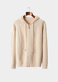Pure Extra-Fine Merino Wool Wintertime Zipper Hoodie