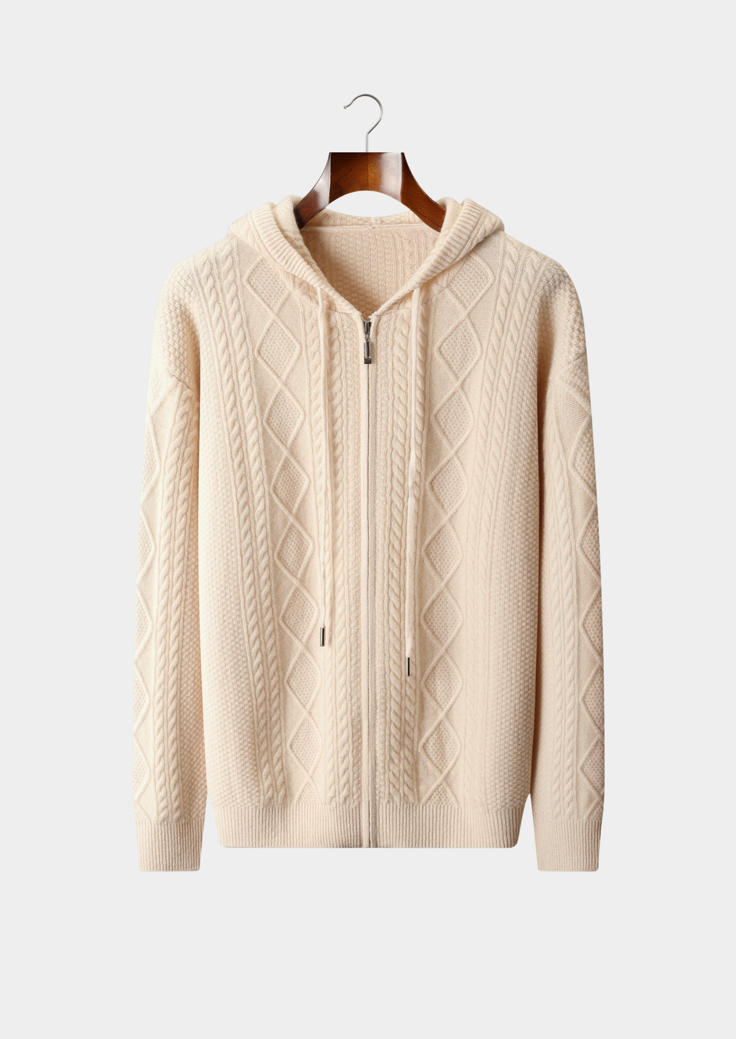 Pure Extra-Fine Merino Wool Wintertime Zipper Hoodie