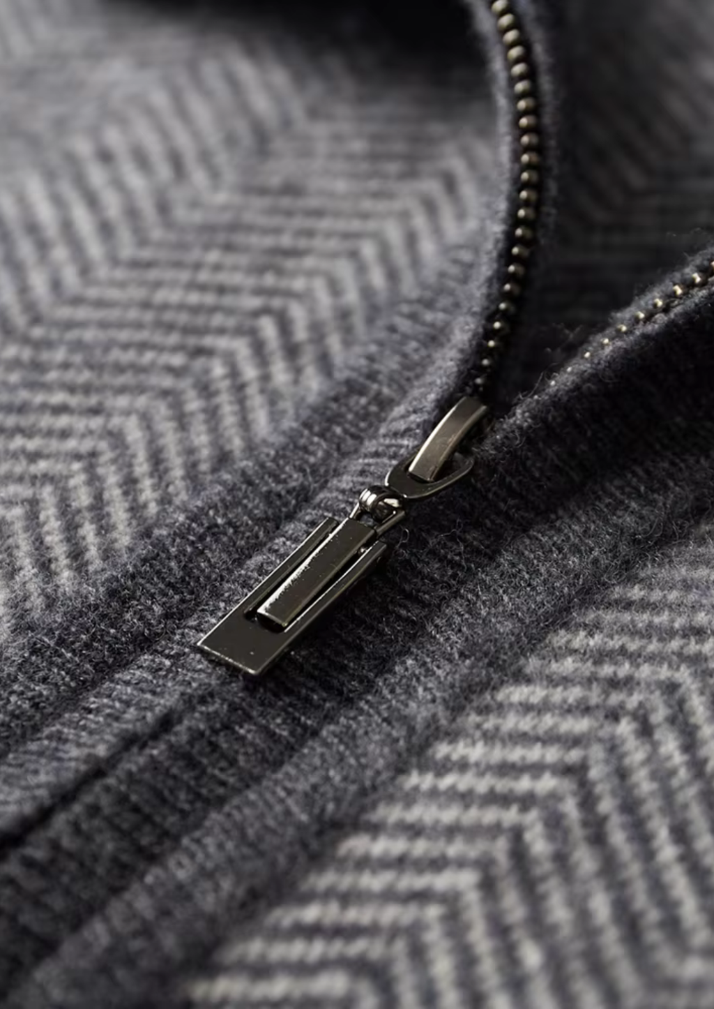 Pure Extra-Fine Merino Wool Gray Herringbone Set