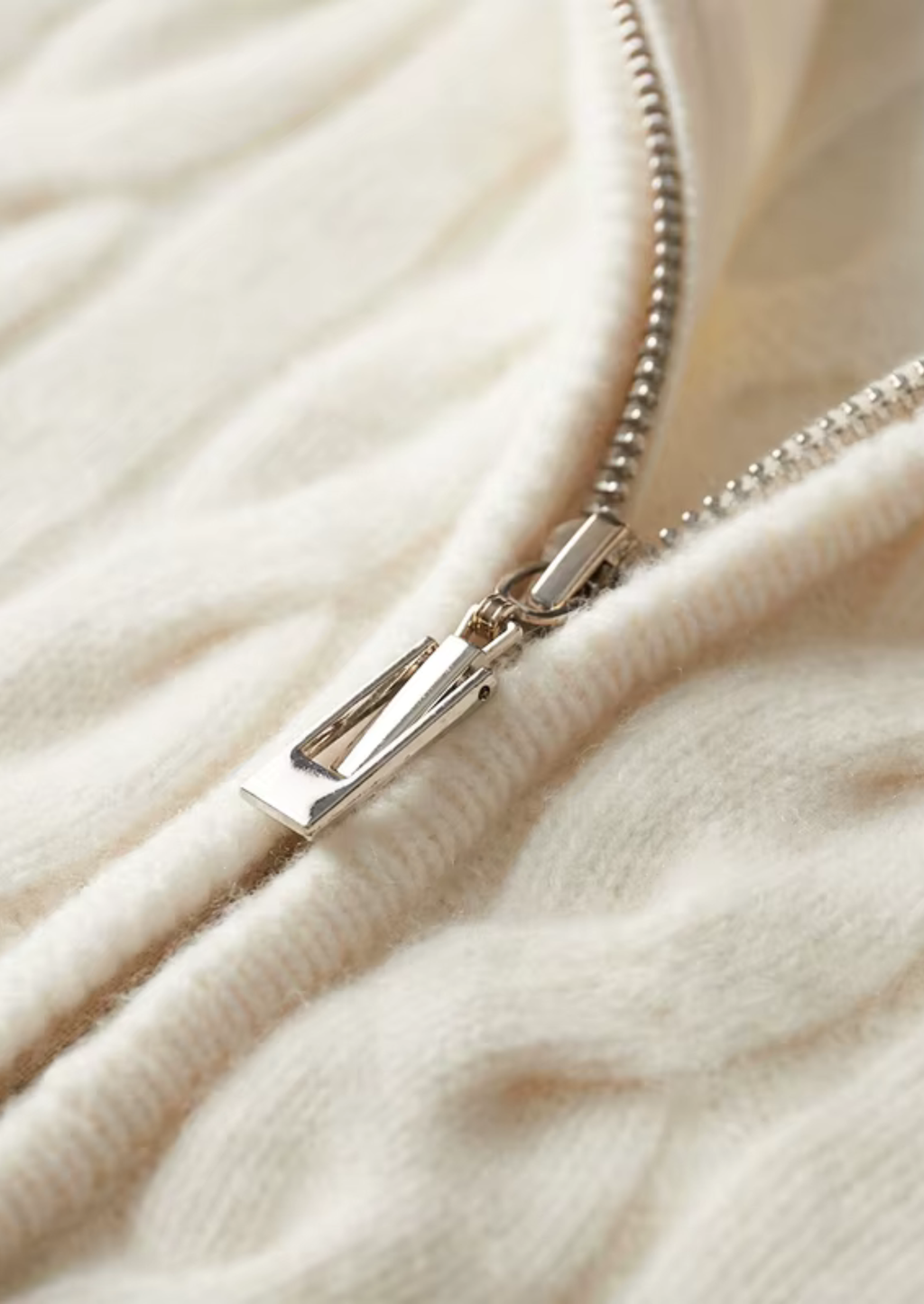 Pure Extra-Fine Merino Wool Dual-Zip Cable Cardigan