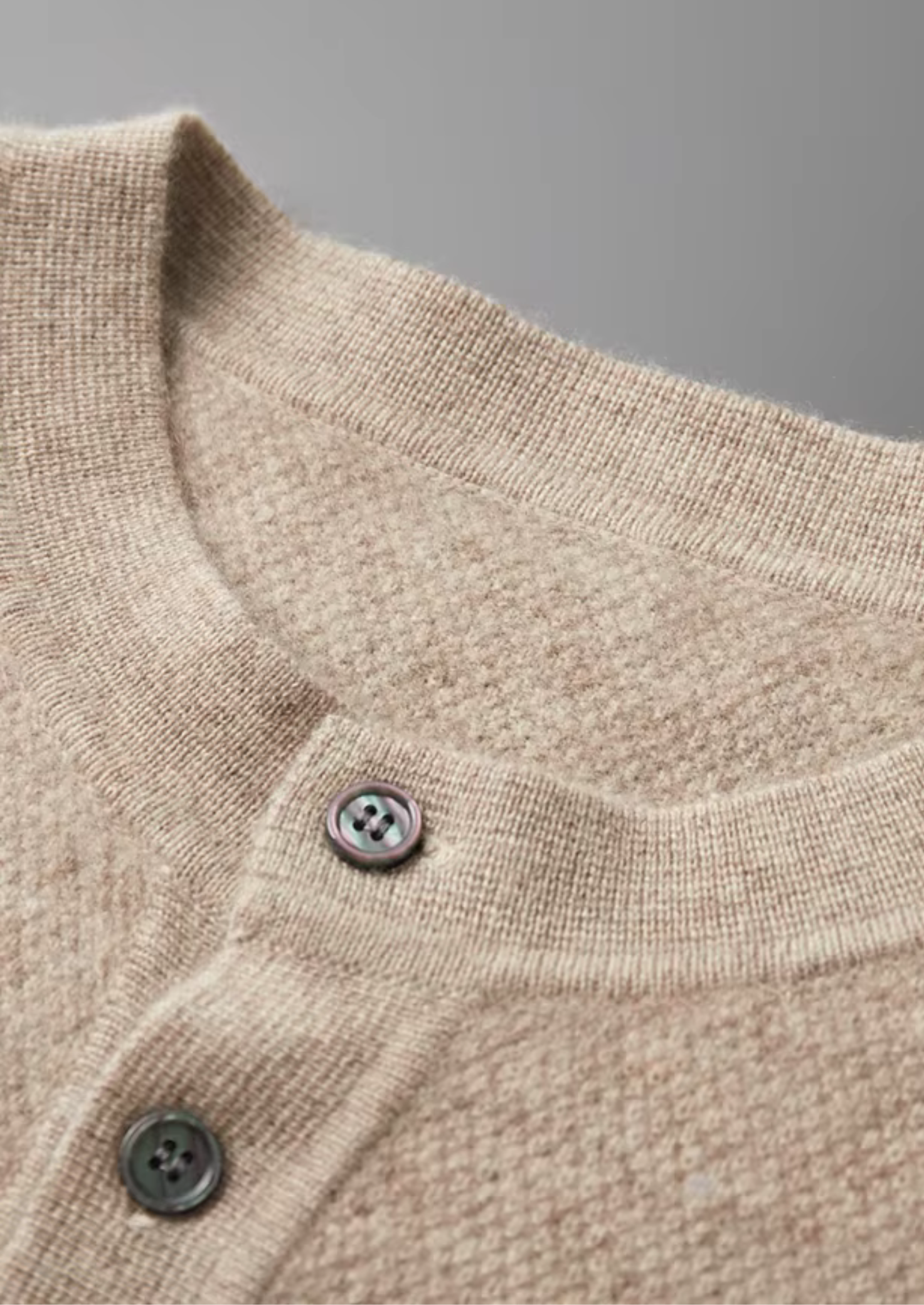 Premium Cashmere Classic Henley Sweater