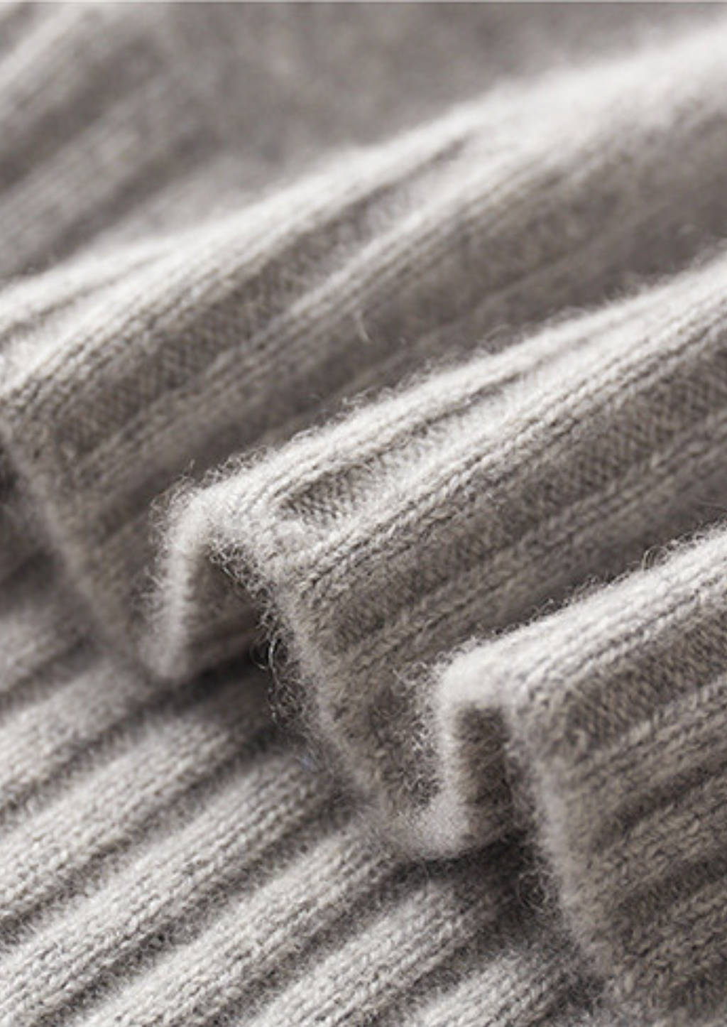 Pure Cashmere Light Gray Mockneck Sweater