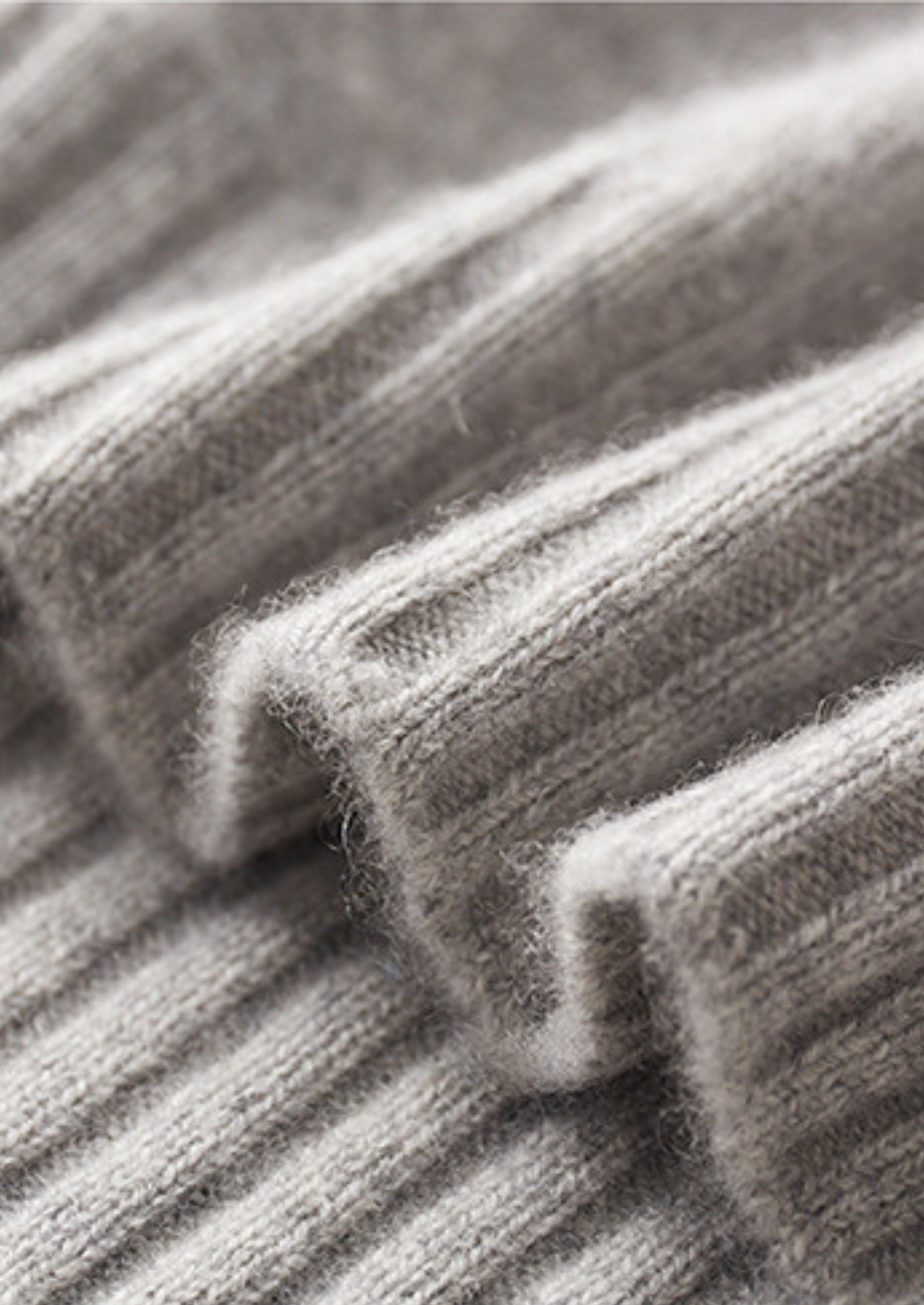 Pure Cashmere Light Gray Mockneck Sweater