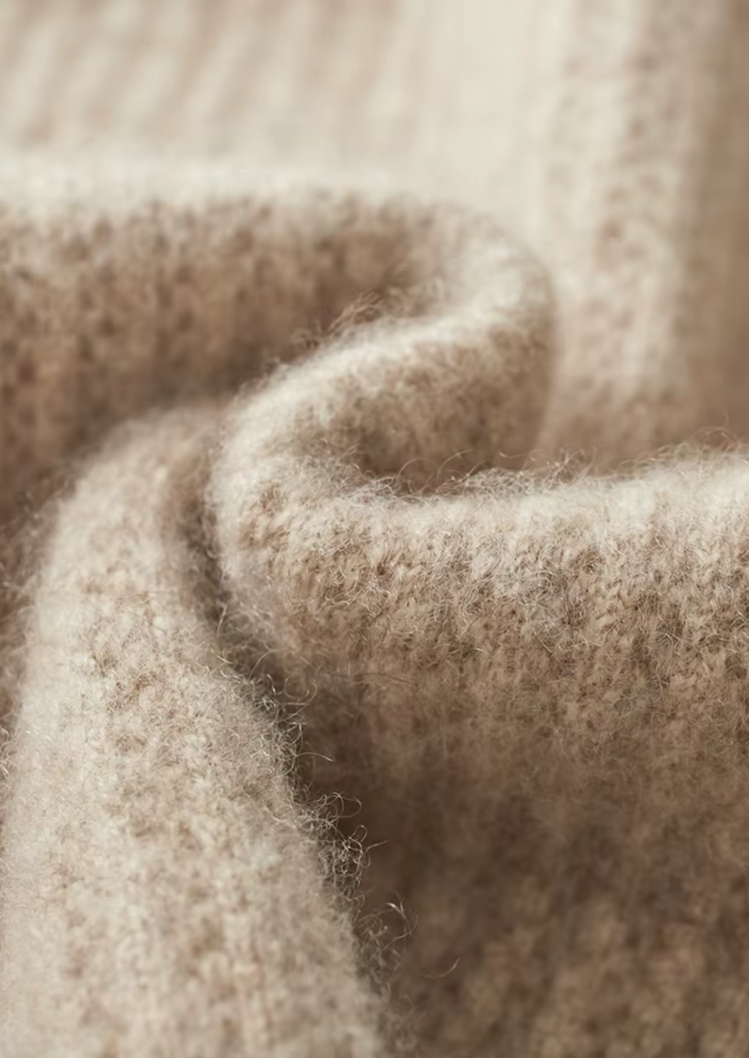Pure Extra-Fine Merino Wool Ribbed Zipper Hoodie