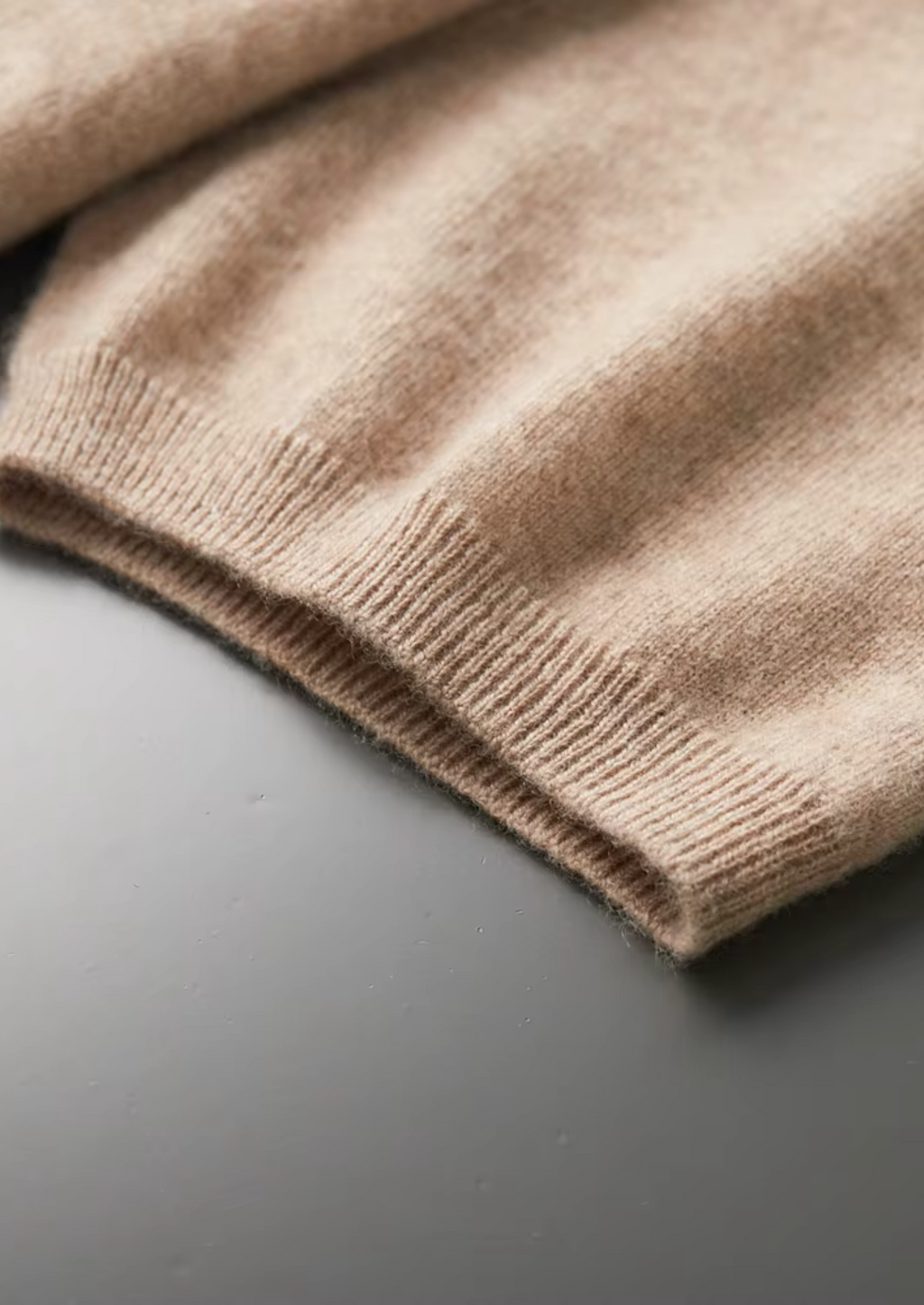 Premium Cashmere Mock Neck T-Shirt