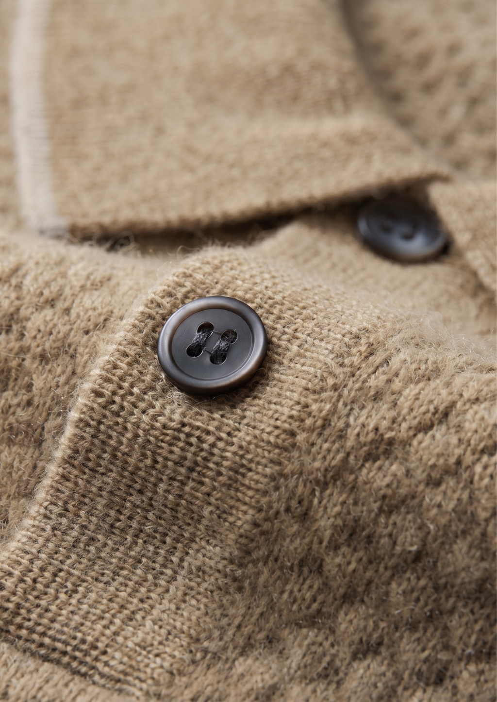 Premium Cashmere Beige Two-Tone Polo