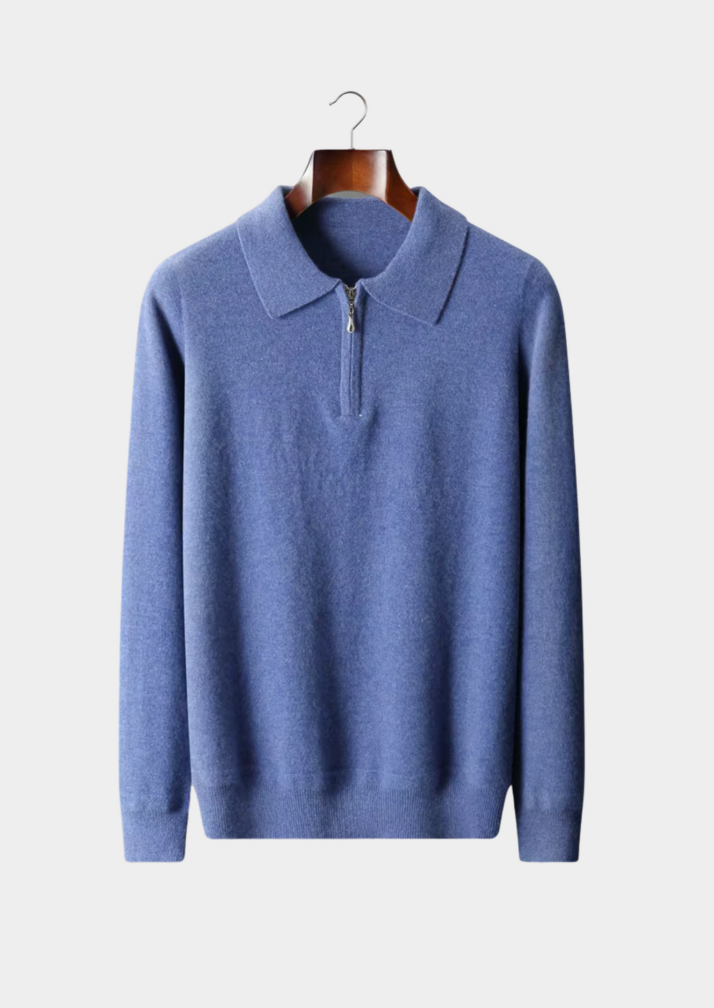 Pure Extra-Fine Merino Wool Half Zip Polo